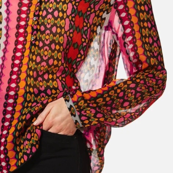 Scotch and Soda Maison Scotch Women's Sheer Colorful Printed Tunic Top - Picture 6 of 13